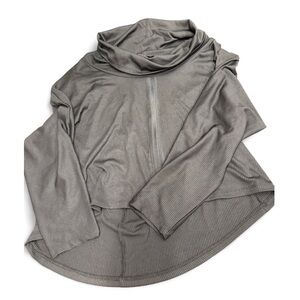 Black Athletic Long Sleeve Cowl Neck Top